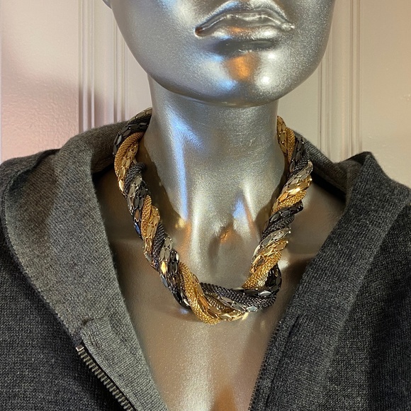 JONES & CO Front Zippered closure Hooded Sweater Cardigan two-tone layering soft - Picture 9 of 10